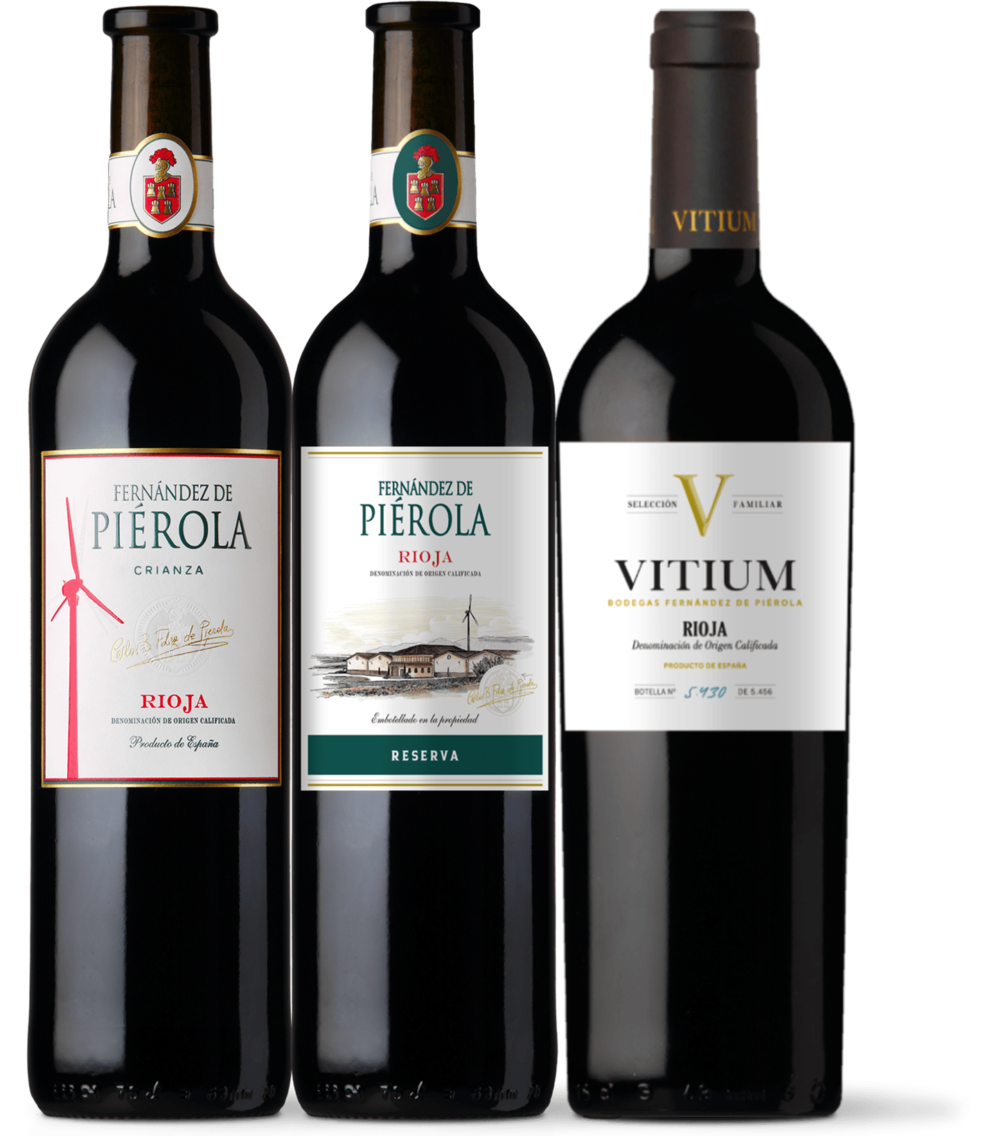 Crianza Reserva y Vitium de Pierola
